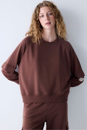سوئیشرت قهوه ای زنانه ساده Penti - کد 861186095
