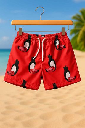 شلوارک ساحلی قرمز بچه گانه بافتنی My Kids Wear - کد 800037938