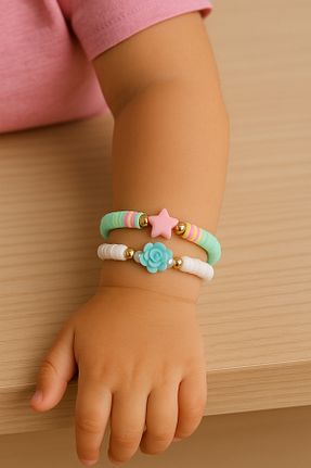 دستبند جواهر بژ بچه گانه منجق BESMYAR JEWELS - کد 957376439