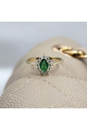 انگشتر نقره زرد زنانه زمرد FasekGold - کد 682705481