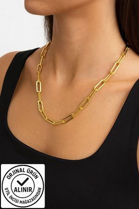 گردنبند استیل ( فولاد ) زرد زنانه استیل (فولاد) XUPING JEWELRY - کد 879489691