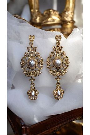 گوشواره جواهر طلائی برنجی MIRADA JEWELRY - کد 929695252