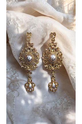 گوشواره جواهر طلائی برنجی MIRADA JEWELRY - کد 929695252