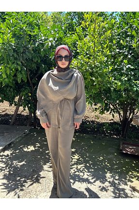 ست بالاتنه و پائین تنه خاکی زنانه اسلیم Needleprrive - کد 956055606