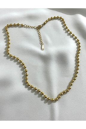 گردنبند استیل ( فولاد ) طلائی زنانه استیل (فولاد) ABLENZED - کد 956089291