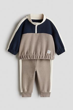 سوئیشرت قهوه ای بچه گانه پنبه ای H&M - کد 957150764