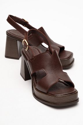 صندل قهوه ای زنانه پاشنه پلتفرم luvishoes - کد 956812953