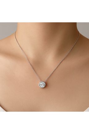 گردنبند نقره سفید زنانه 925 عیار Desing - کد 957019634