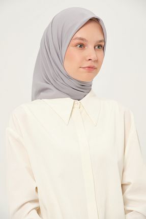 روسری طوسی شیفون Madame Polo - کد 957315956