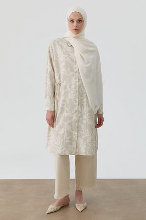 تونیک حجاب بژ زنانه ویسکون Tuğba - کد 957640529
