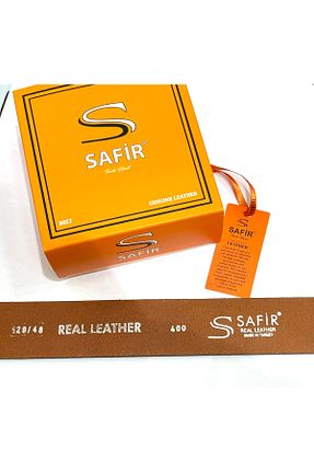 کمربند نارنجی زنانه چرم خالص SAFİR DERİ - کد 957627127