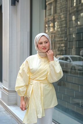 پیراهن حجاب زرد زنانه رگولار LOCCO - کد 957663307