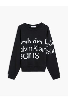 سوئیشرت مشکی بچه گانه چاپی Calvin Klein - کد 957806994