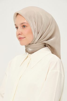 روسری بژ پنبه ای Madame Polo - کد 958145518
