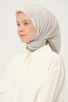 روسری طوسی پنبه ای Madame Polo - کد 958145457