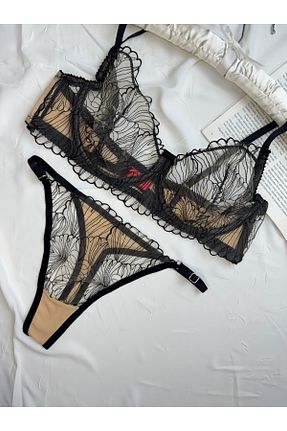 ست لباس زیر سایز بزرگ مشکی زنانه ROZENİN LINGERIE - کد 958250620