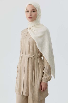 ست بالاتنه و پائین تنه حجاب بژ زنانه رگولار Tuğba - کد 958386030