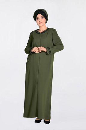 مانتو بلند حجاب خاکی زنانه Alvina - کد 866529982