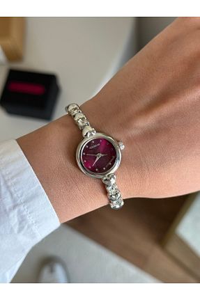 ساعت مچی زرشکی زنانه استل (فولاد) RoseandRoses - کد 895641345