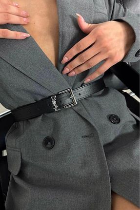کمربند مشکی زنانه چرم مصنوعی MUJGANERDOGANDESIGN - کد 895518687
