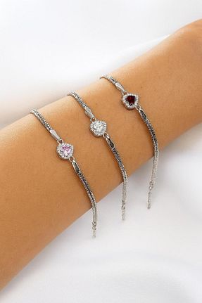 دستبند نقره سفید زنانه 925 عیار Desing - کد 957016452