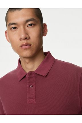 تیشرت زرشکی مردانه رگولار Marks & Spencer - کد 866610203