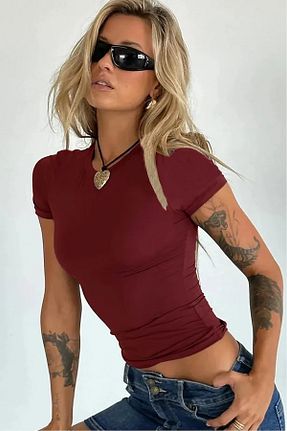 بلوز زرشکی زنانه ساده World Fashion Trends - کد 824723896