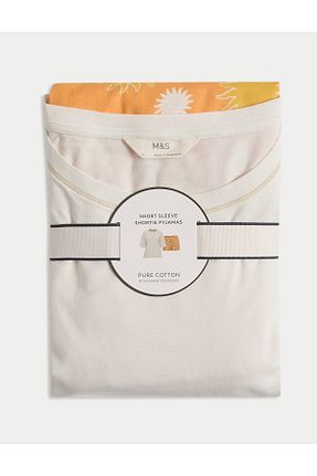 ست لباس راحتی سایز بزرگ بژ زنانه طرح دار Marks & Spencer - کد 952479008