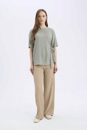 شلوار بژ زنانه الاستین Defacto - کد 895301257