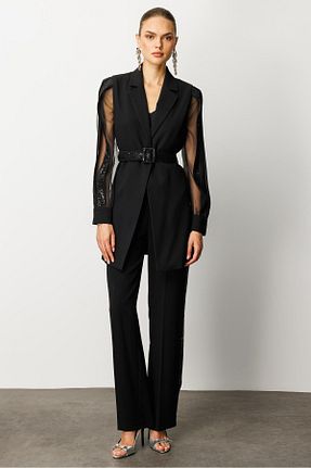 کت مشکی زنانه رگولار Moda İlgi - کد 675470045