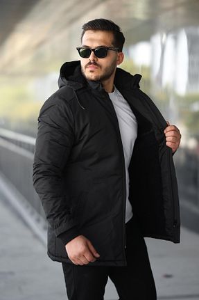 کاپشن مشکی مردانه پلی استر ByTrend - کد 774237327