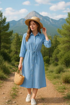 تونیک آبی زنانه بافتنی MODA - کد 939446786