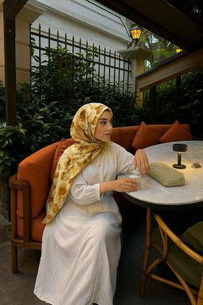 روسری زرد پنبه ای Desenay Scarfs - کد 957786945
