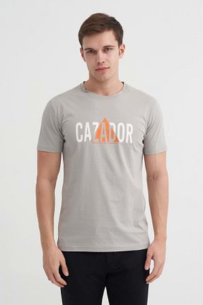 تیشرت طوسی مردانه Straight Cazador - کد 901585798