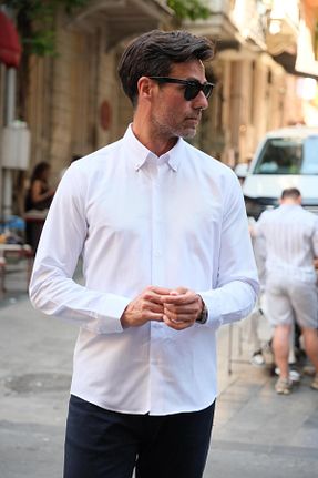 پیراهن سفید مردانه Relaxed Fitmens - کد 378769118