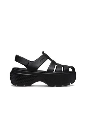 صندل مشکی زنانه پاشنه تخت Crocs - کد 847273513