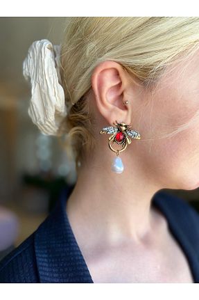 گوشواره جواهر قرمز زیرکن MIRADA JEWELRY - کد 955171611