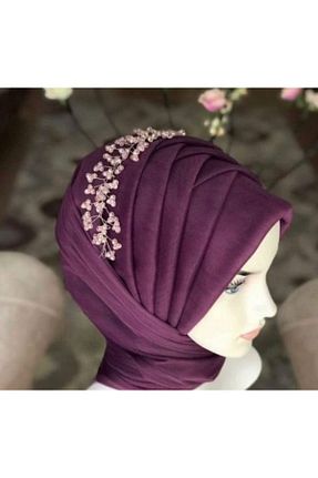 روسری بنفش 70 * 180 ZİNGO - کد 958394305