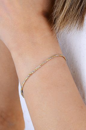 دستبند نقره طلائی زنانه 925 عیار Söğütlü Silver - کد 958517824