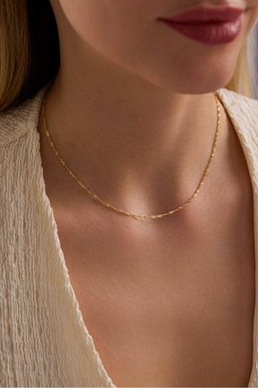 گردنبند طلا طلائی زنانه 14 عیار Tufanlar Kuyumculuk - کد 959928686