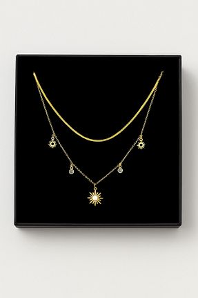گردنبند استیل ( فولاد ) طلائی زنانه استیل ضد زنگ Bizle Tasarla - کد 960989759