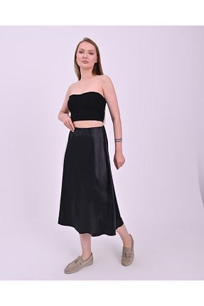 دامن مشکی زنانه پارچه polle - کد 847350003