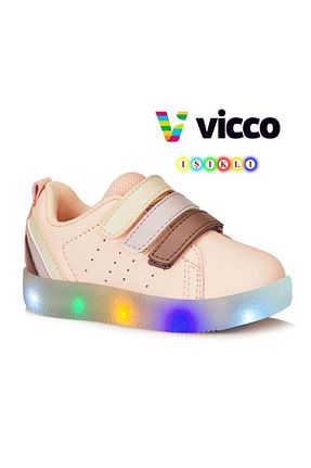 کفش اسنیکر صورتی بچه گانه چسبی Vicco - کد 234483681