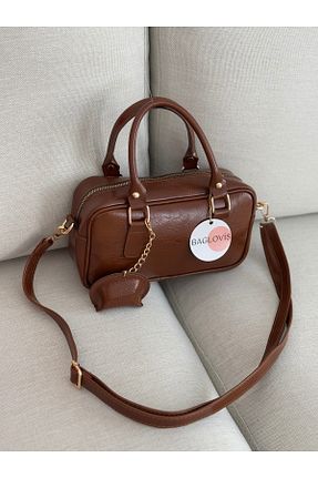 کیف دوشی قهوه ای زنانه چرم مصنوعی BAGLOVİS - کد 939950492