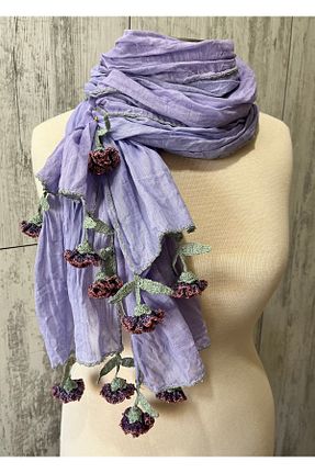 دستمال گردن بنفش زنانه پنبه ای KAFTAN TAKI TASARIM - کد 154145163