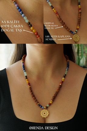 گردنبند جواهر طوسی زنانه سنگ طبیعی Orenda Design - کد 823474324