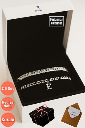 دستبند استیل (فولاد) طوسی زنانه استیل (فولاد) ruvelu - کد 955529295
