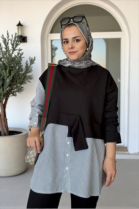 ست بالاتنه و پائین تنه حجاب مشکی زنانه رگولار ASEL FASHİON - کد 769843020