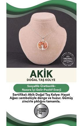گردنبند جواهر نارنجی زنانه سنگ OSMANLI DEĞERLİ TAŞ - کد 270804219