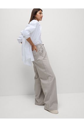 شلوار جین بژ زنانه پاچه گشاد Marks & Spencer - کد 934085713